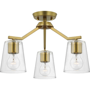 Progress Lighting - P400340-191 - Three Light Chandelier Conv - Vertex - Brushed Gold