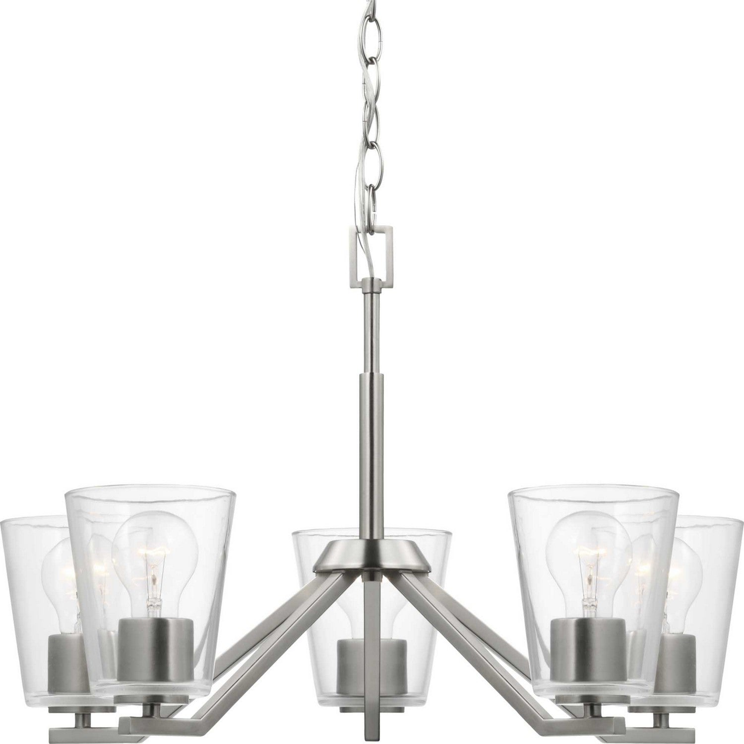 Progress Lighting - P400341-009 - Five Light Chandelier - Vertex - Brushed Nickel