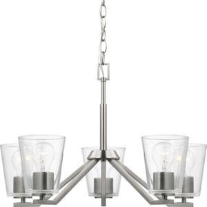 Progress Lighting - P400341-009 - Five Light Chandelier - Vertex - Brushed Nickel