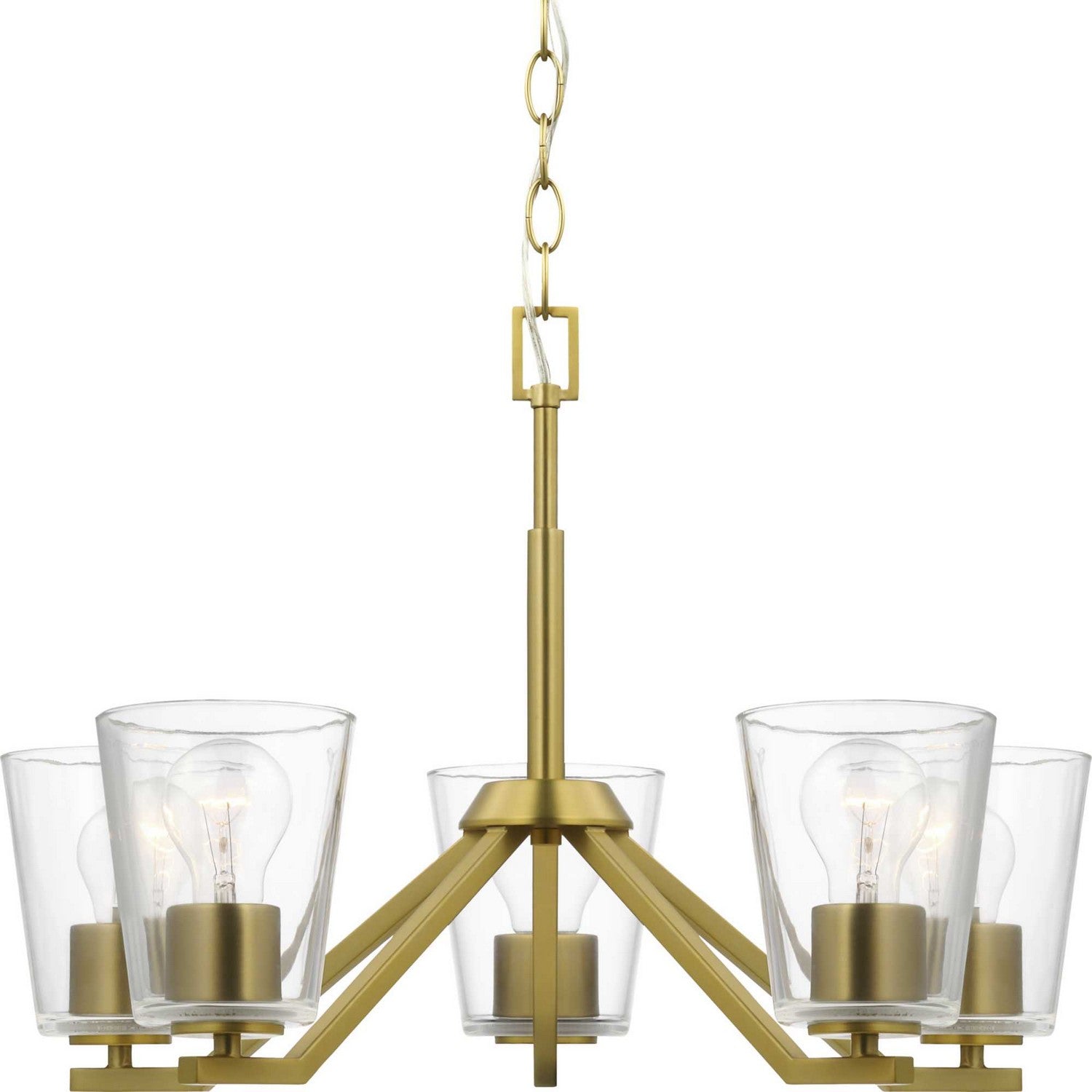 Progress Lighting - P400341-191 - Five Light Chandelier - Vertex - Brushed Gold