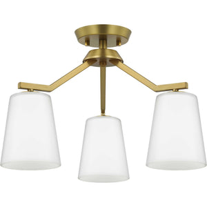 Progress Lighting - P400342-191 - Three Light Chandelier Conv - Vertex - Brushed Gold