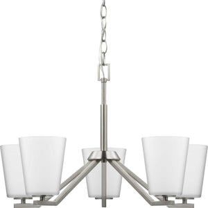 Progress Lighting - P400343-009 - Five Light Chandelier - Vertex - Brushed Nickel