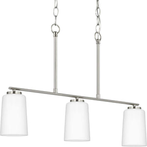 Progress Lighting - P400348-009 - Three Light Linear Chandelier - Adley - Brushed Nickel