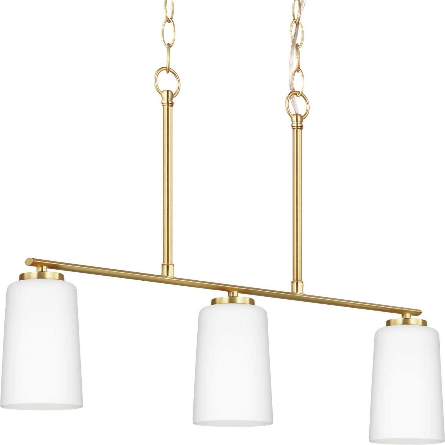 Progress Lighting - P400348-012 - Three Light Linear Chandelier - Adley - Satin Brass