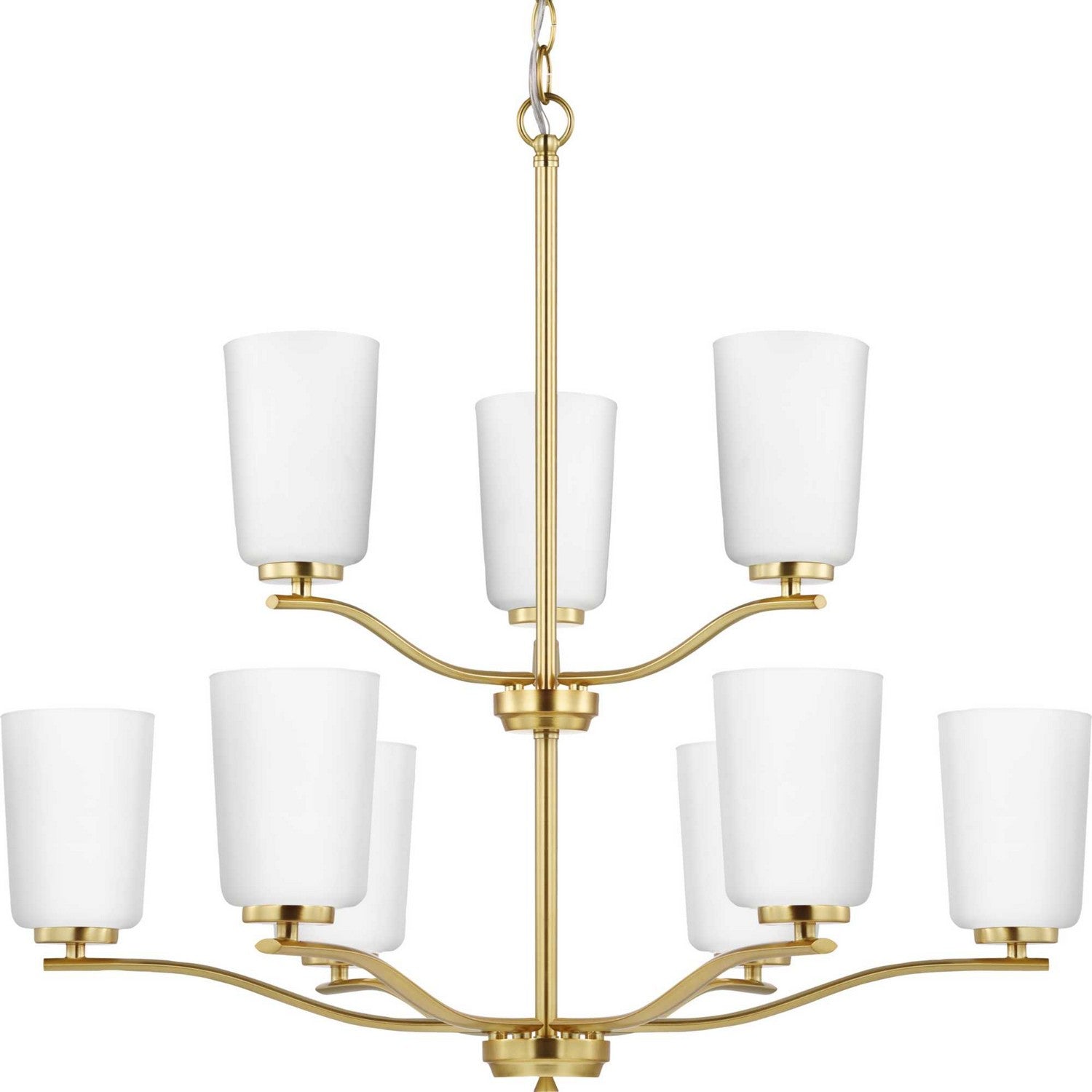 Progress Lighting - P400351-012 - Nine Light Chandelier - Adley - Satin Brass