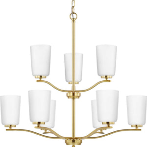 Progress Lighting - P400351-012 - Nine Light Chandelier - Adley - Satin Brass