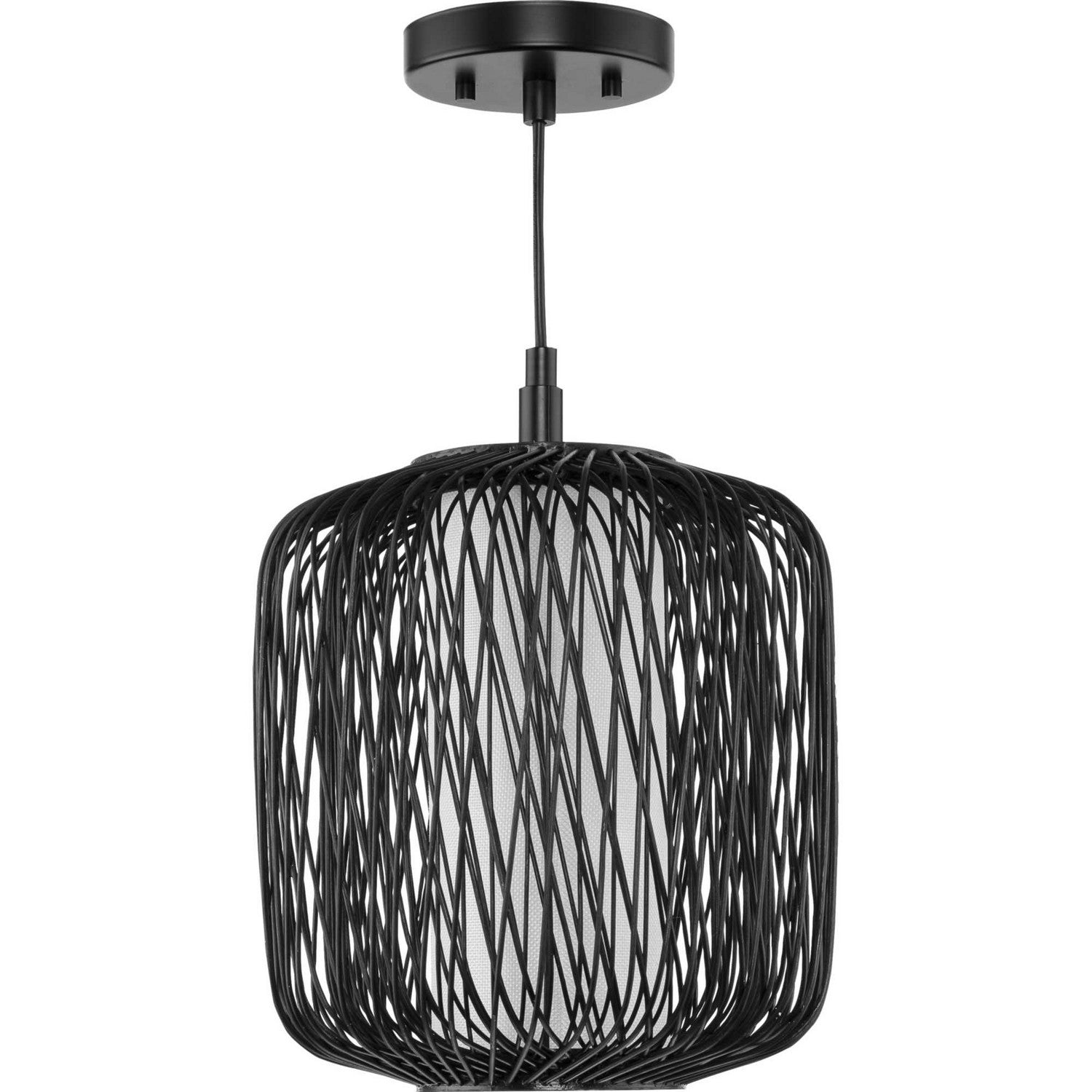 Progress Lighting - P500395-202 - One Light Mini Pendant - Cordova - Black Rattan