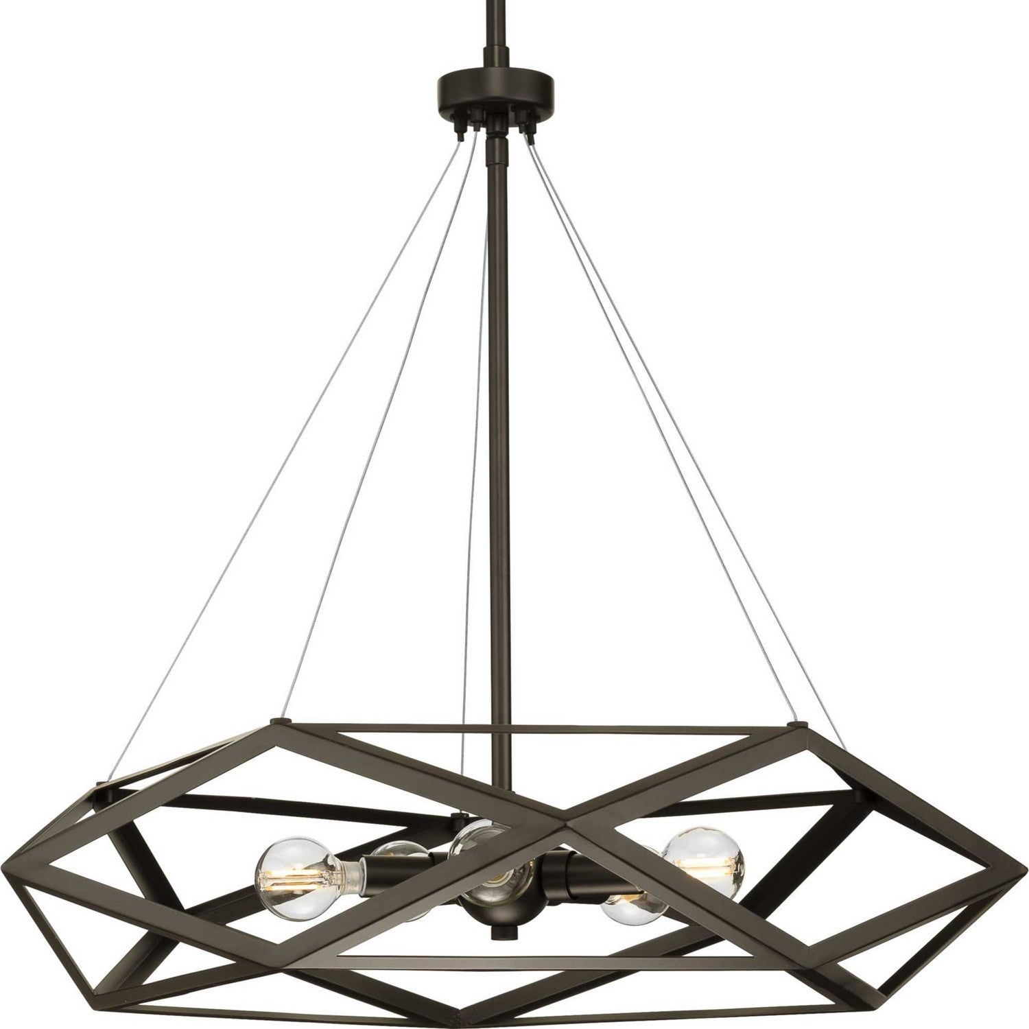 Progress Lighting - P500422-129 - Five Light Pendant - Saucedo - Architectural Bronze