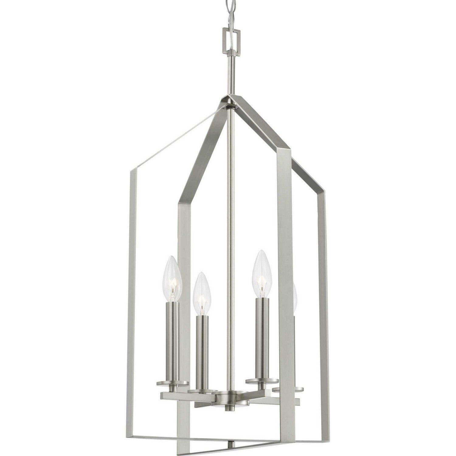 Progress Lighting - P500432-009 - Four Light Foyer Pendant - Vertex - Brushed Nickel