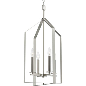 Progress Lighting - P500432-009 - Four Light Foyer Pendant - Vertex - Brushed Nickel