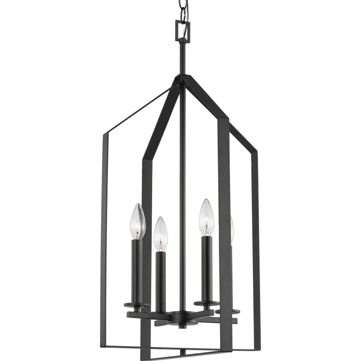 Progress Lighting - P500432-31M - Four Light Foyer Pendant - Vertex - Matte Black