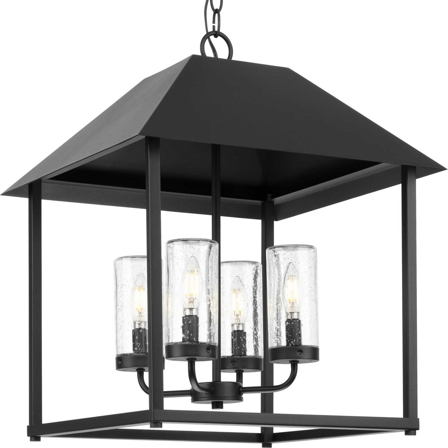 Progress Lighting - P550131-031 - Four Light Outdoor Pendant - Chapel - Black