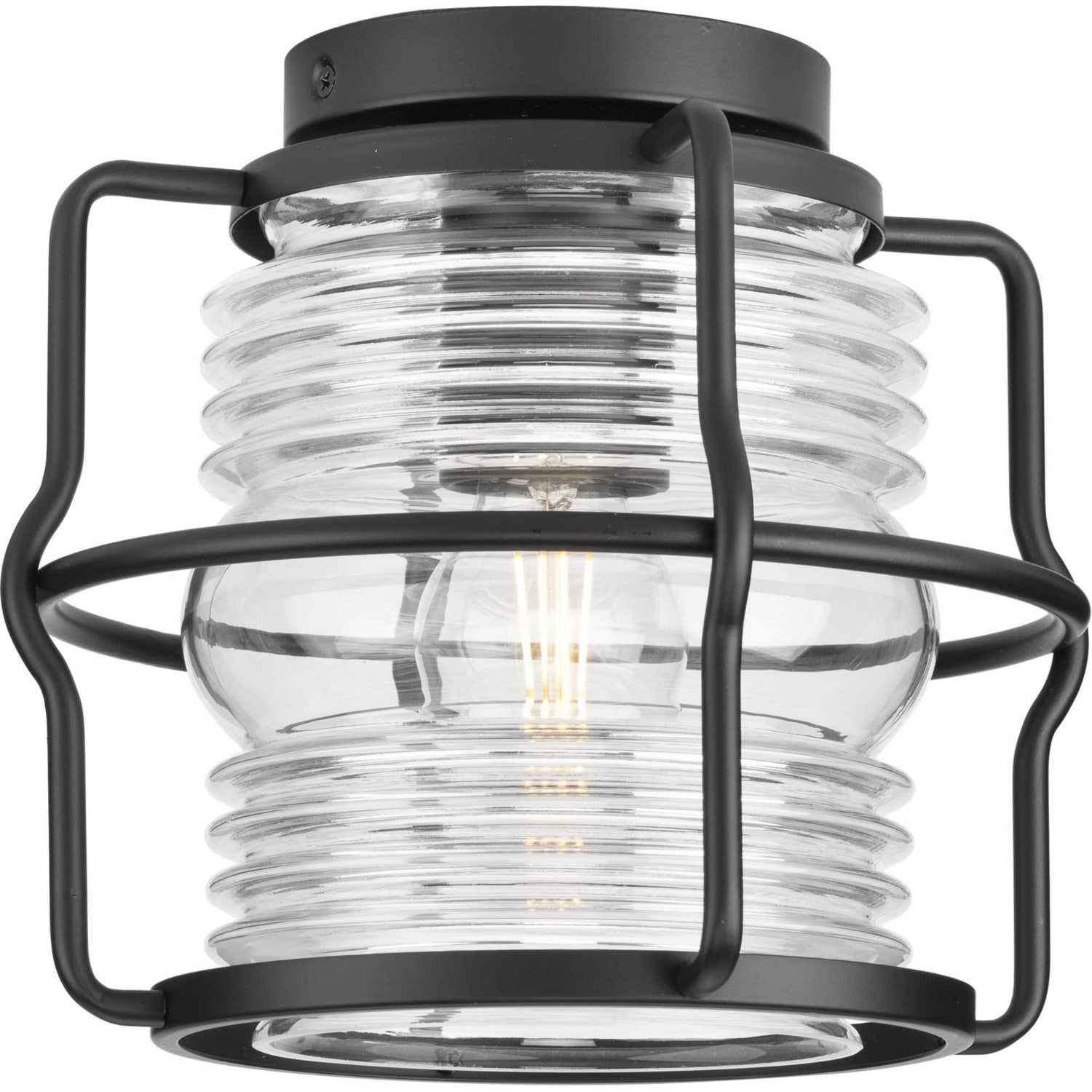 Progress Lighting - P550133-31M - One Light Outdoor Flush Mount - Keegan - Matte Black