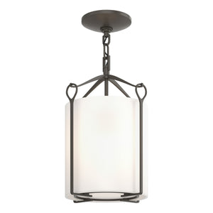 Hubbardton Forge - 121140-SKT-07-GG0137 - One Light Semi-Flush Mount - Bow - Dark Smoke