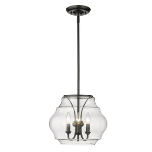 Golden - 1087-3P BLK-CLR - Three Light Pendant - Annette BLK - Matte Black