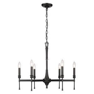 Golden - 3509-6 BLK - Six Light Chandelier - Landon - Matte Black