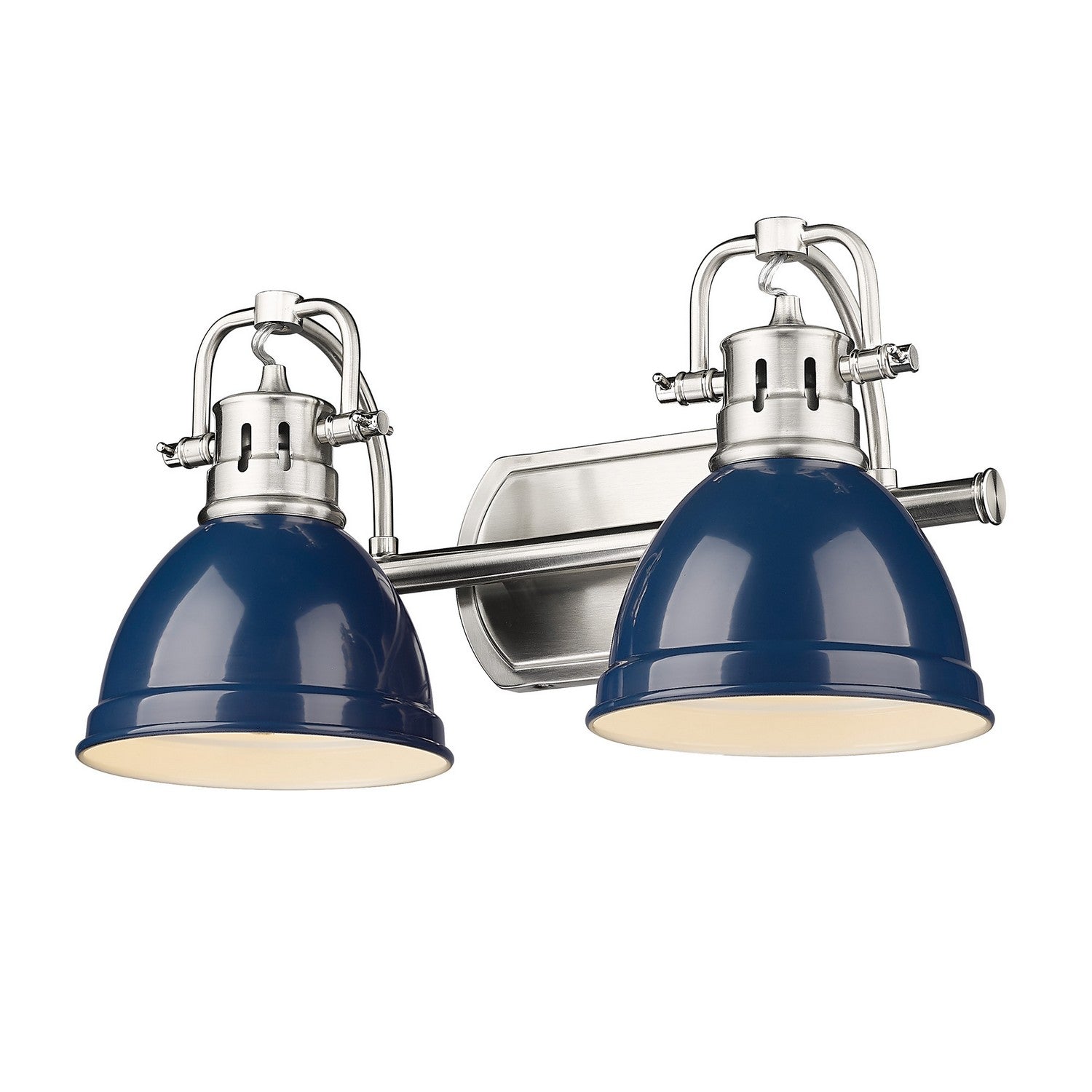 Golden - 3602-BA2 PW-NVY - Two Light Bath Vanity - Duncan PW - Pewter