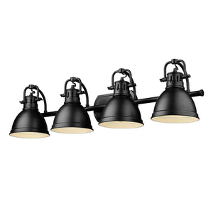 Golden - 3602-BA4 BLK-BLK - Four Light Bath Vanity - Duncan BLK - Matte Black