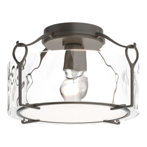 Hubbardton Forge - 121142-SKT-07-LL0218 - One Light Semi-Flush Mount - Bow - Dark Smoke
