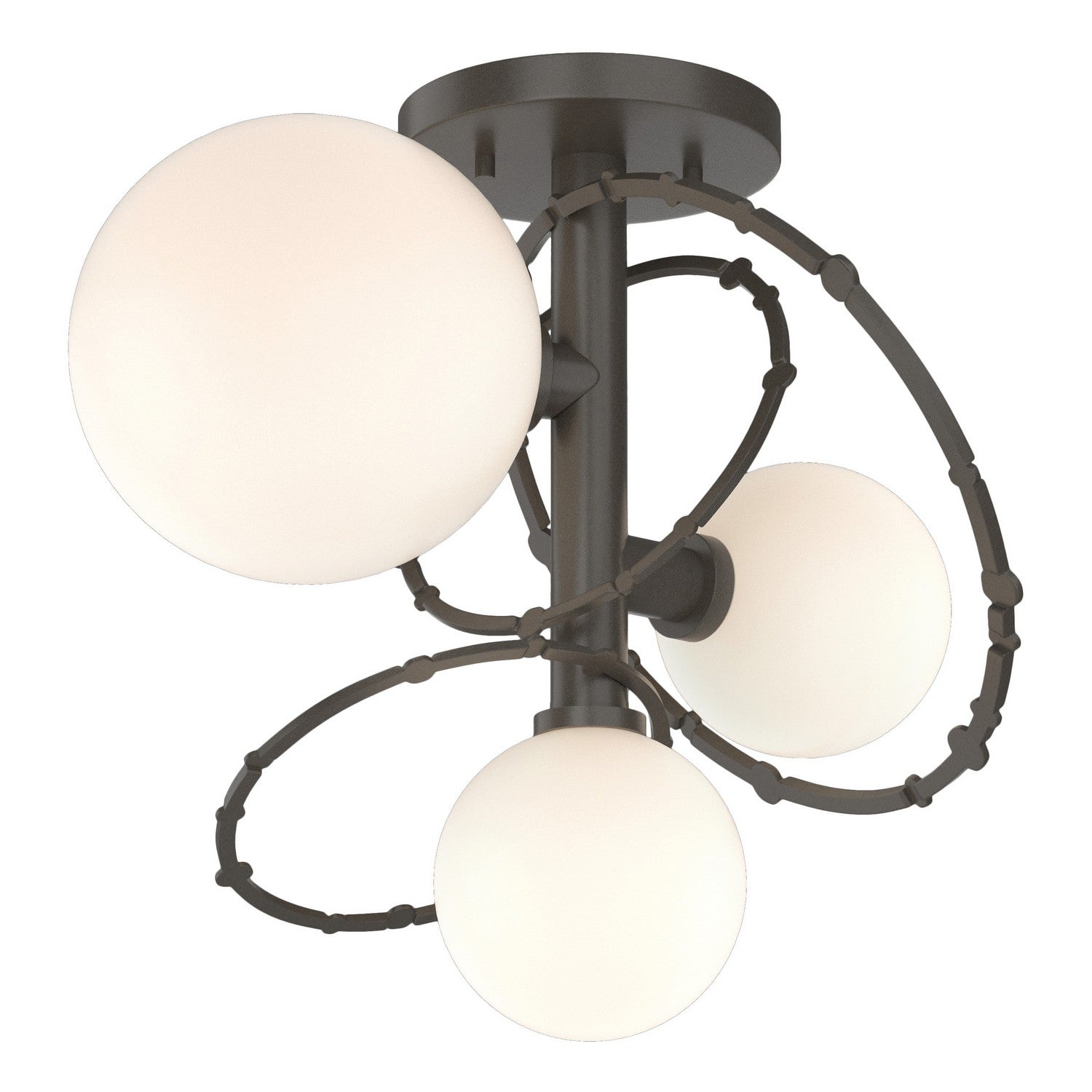 Hubbardton Forge - 121360-SKT-07-GG0712 - Three Light Semi-Flush Mount - Olympus - Dark Smoke