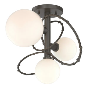 Hubbardton Forge - 121360-SKT-07-GG0712 - Three Light Semi-Flush Mount - Olympus - Dark Smoke