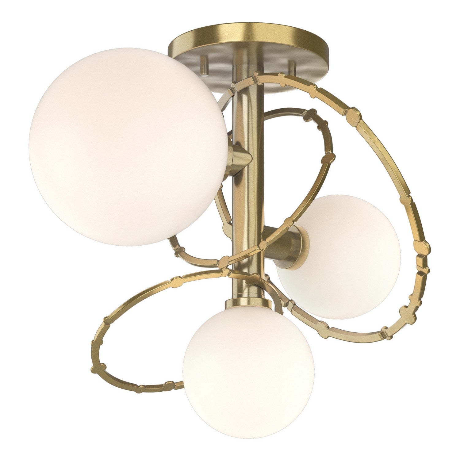 Hubbardton Forge - 121360-SKT-86-GG0712 - Three Light Semi-Flush Mount - Olympus - Modern Brass