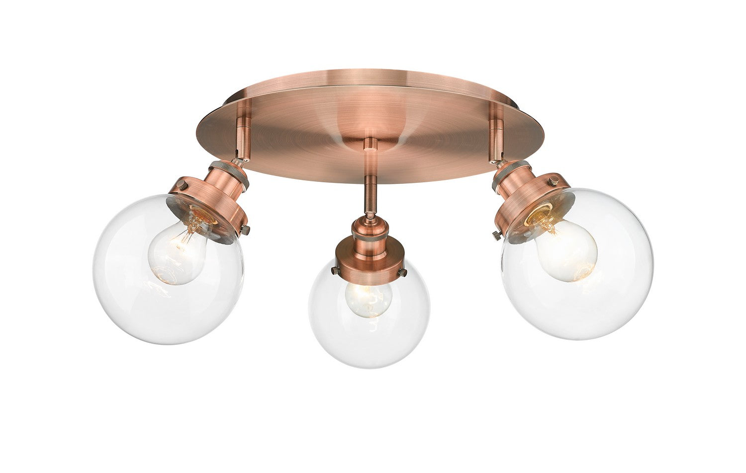 Innovations - 916-3C-AC-G202-6 - Three Light Flush Mount - Downtown Urban - Antique Copper