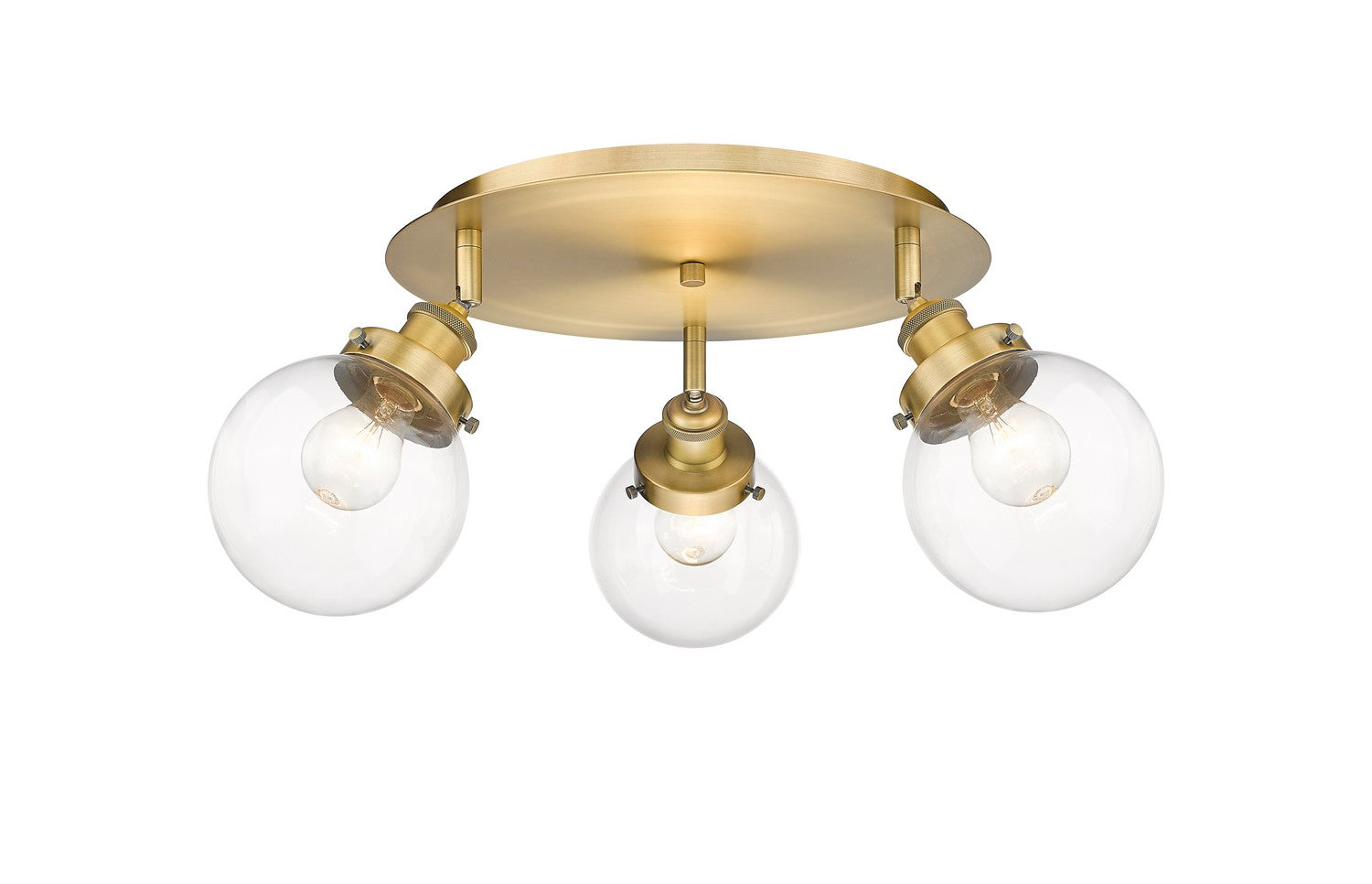 Innovations - 916-3C-BB-G202-6 - Three Light Flush Mount - Downtown Urban - Brushed Brass