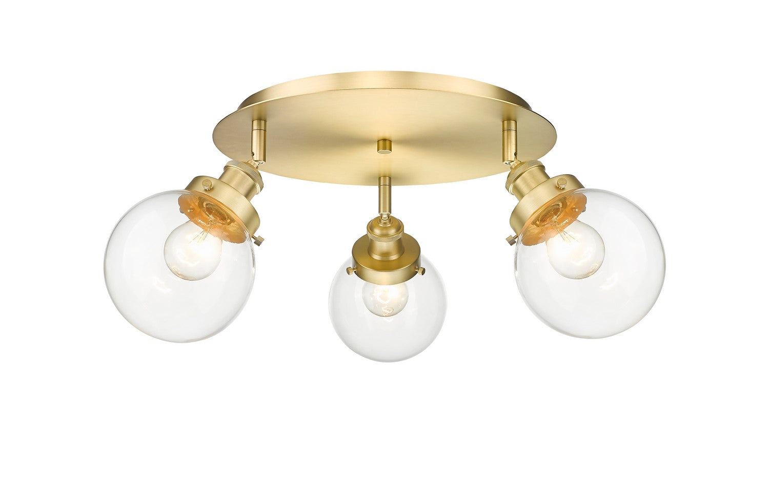 Innovations - 916-3C-SG-G202-6 - Three Light Flush Mount - Downtown Urban - Satin Gold