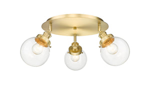 Innovations - 916-3C-SG-G202-6 - Three Light Flush Mount - Downtown Urban - Satin Gold