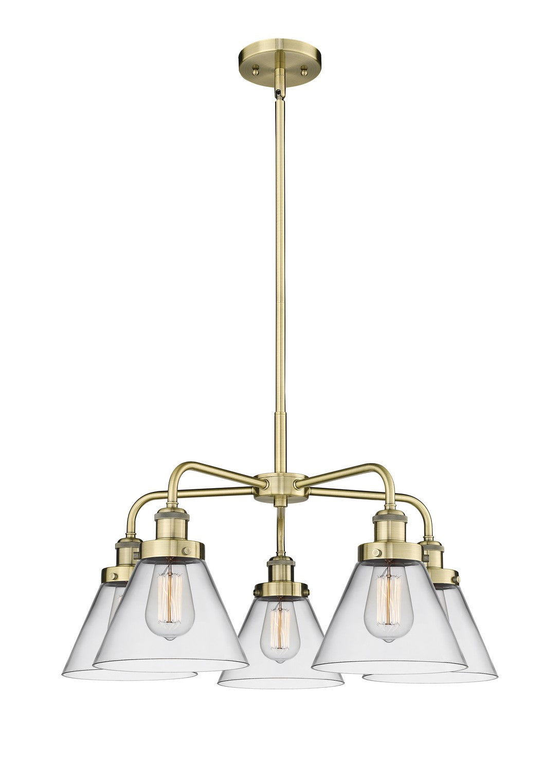 Innovations - 916-5CR-AB-G42 - Five Light Chandelier - Ballston Urban - Antique Brass