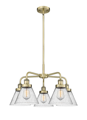 Innovations - 916-5CR-AB-G44 - Five Light Chandelier - Ballston Urban - Antique Brass