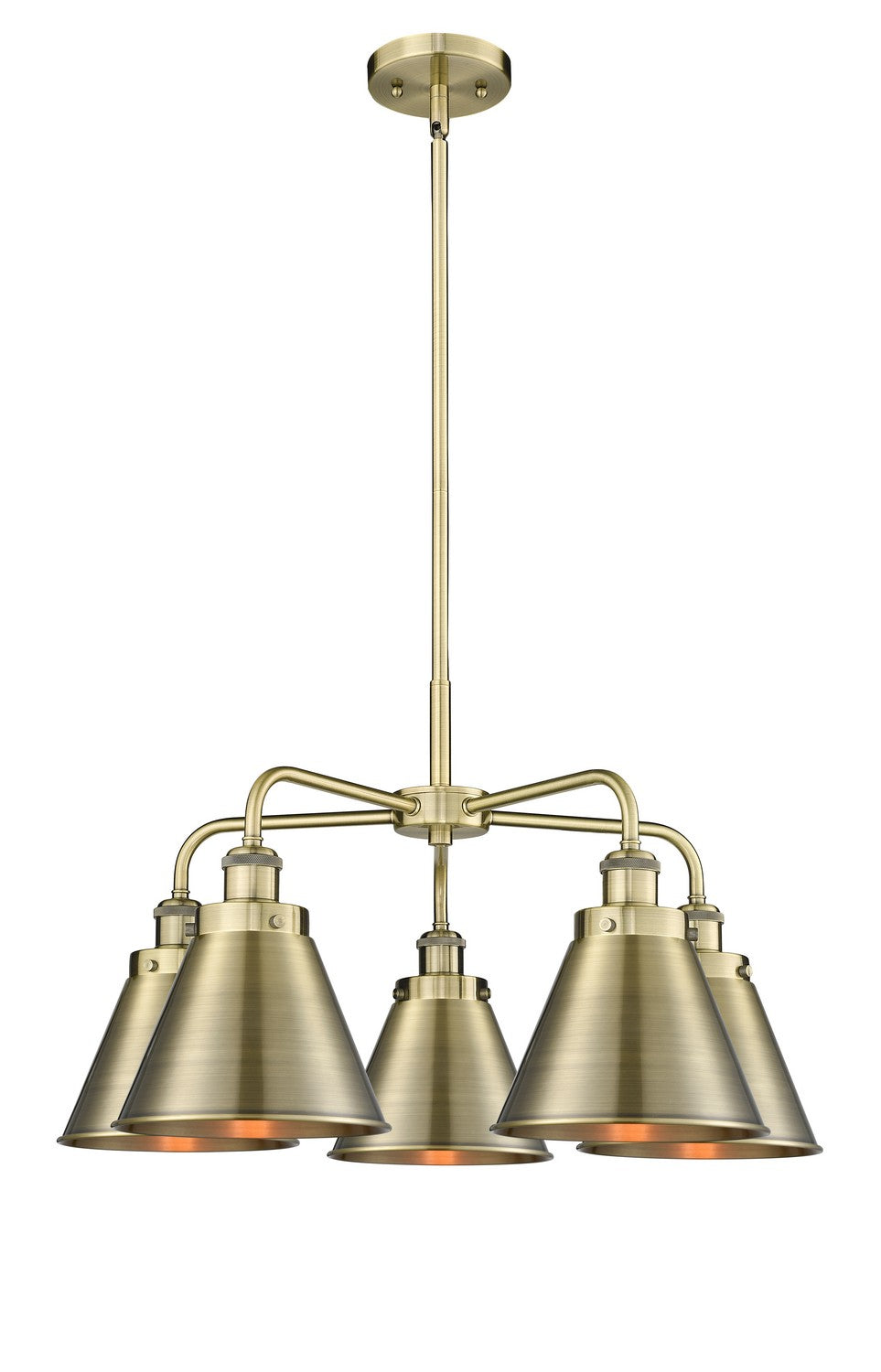 Innovations - 916-5CR-AB-M13-AB - Five Light Chandelier - Ballston Urban - Antique Brass