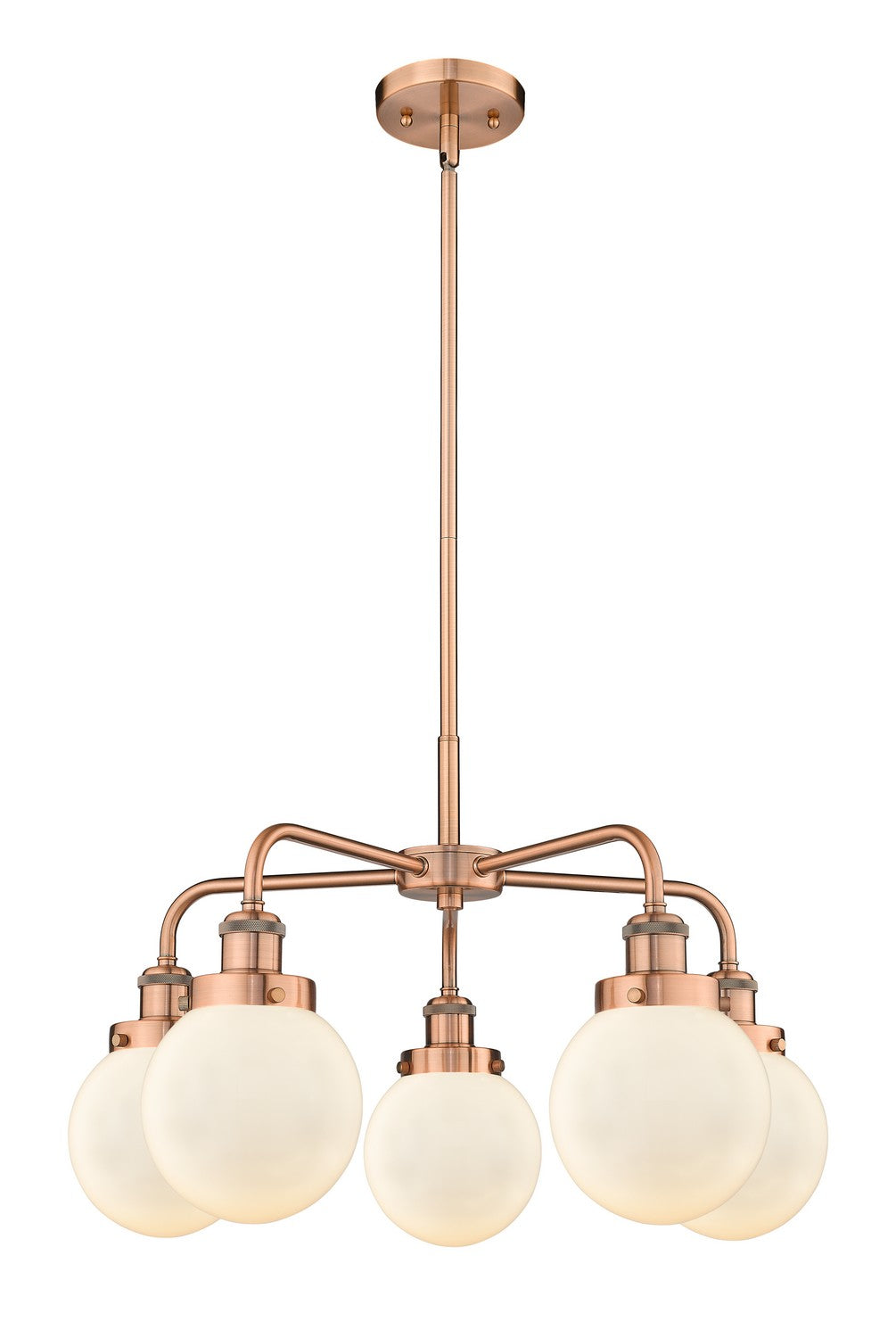 Innovations - 916-5CR-AC-G201-6 - Five Light Chandelier - Ballston Urban - Antique Copper