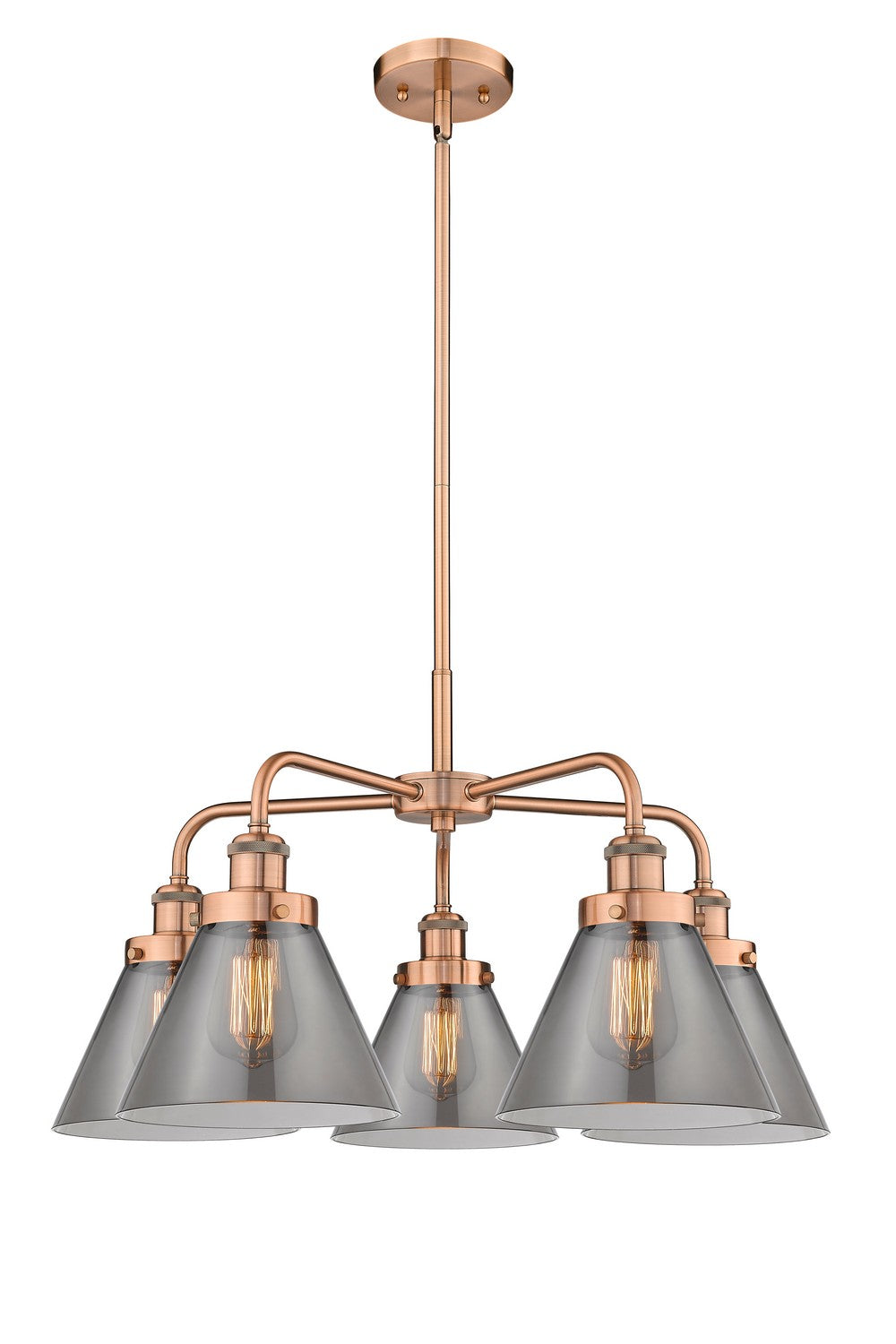 Innovations - 916-5CR-AC-G43 - Five Light Chandelier - Ballston Urban - Antique Copper