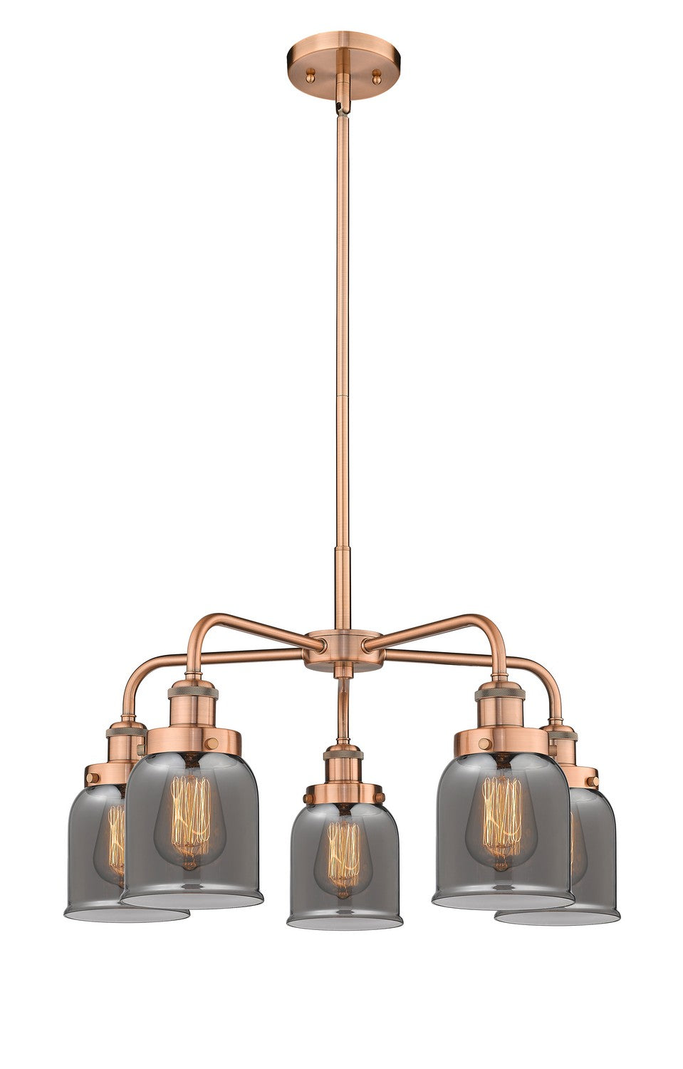 Innovations - 916-5CR-AC-G53 - Five Light Chandelier - Ballston Urban - Antique Copper