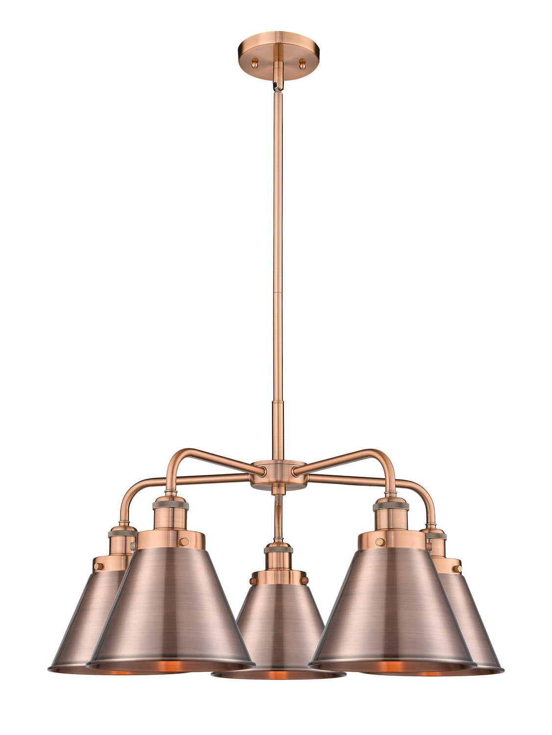 Innovations - 916-5CR-AC-M13-AC - Five Light Chandelier - Ballston Urban - Antique Copper