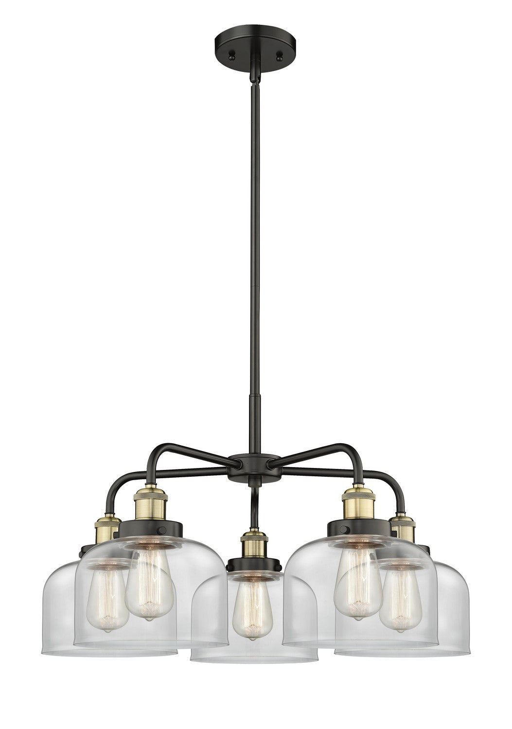 Innovations - 916-5CR-BAB-G72 - Five Light Chandelier - Downtown Urban - Black Antique Brass