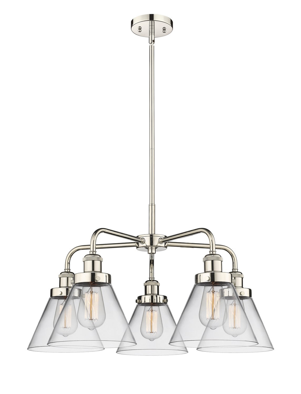 Innovations - 916-5CR-PN-G42 - Five Light Chandelier - Ballston Urban - Polished Nickel