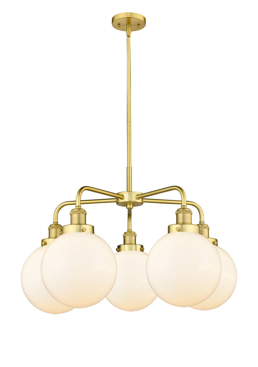 Innovations - 916-5CR-SG-G201-8 - Five Light Chandelier - Ballston Urban - Satin Gold