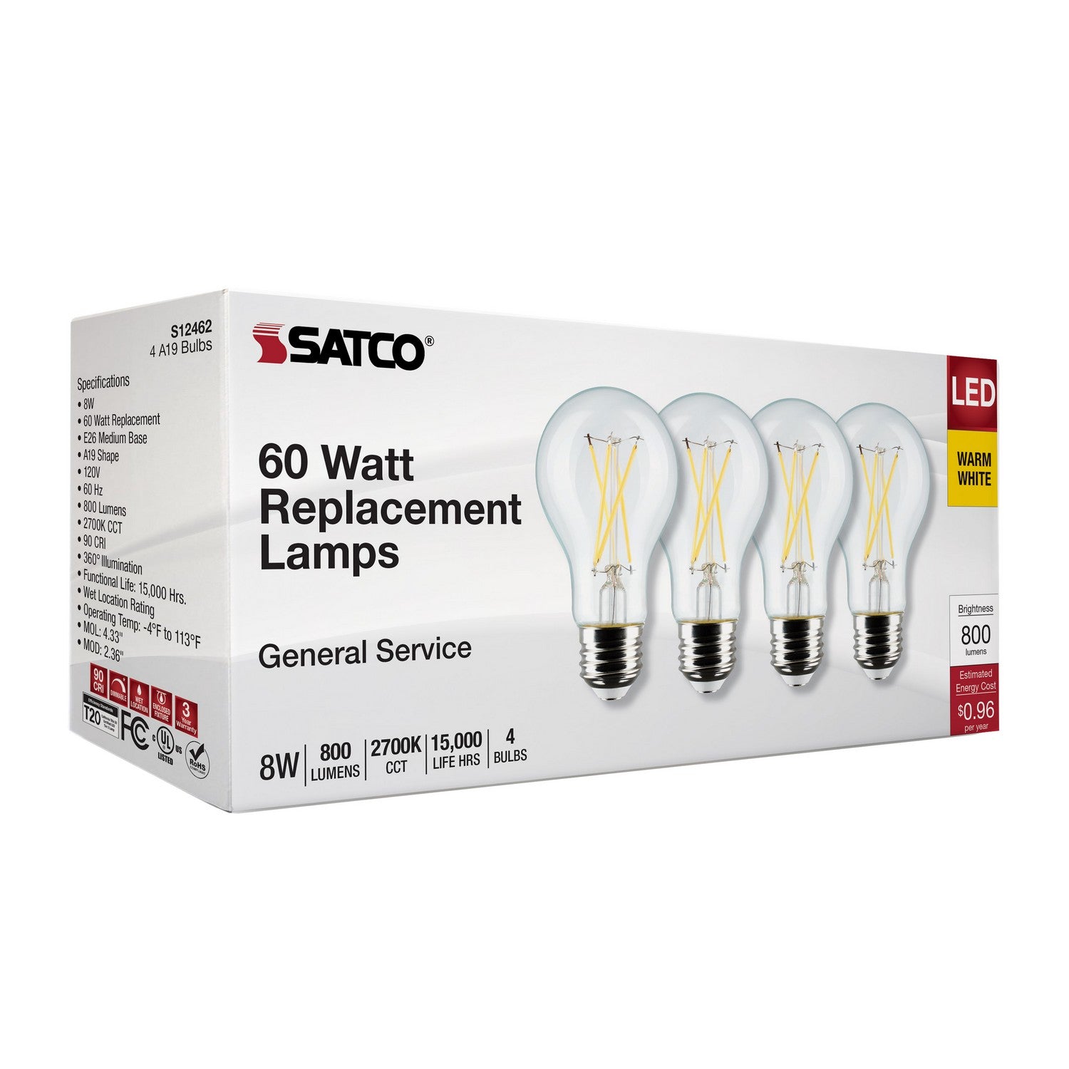 Satco - S12462 - Light Bulb - Clear