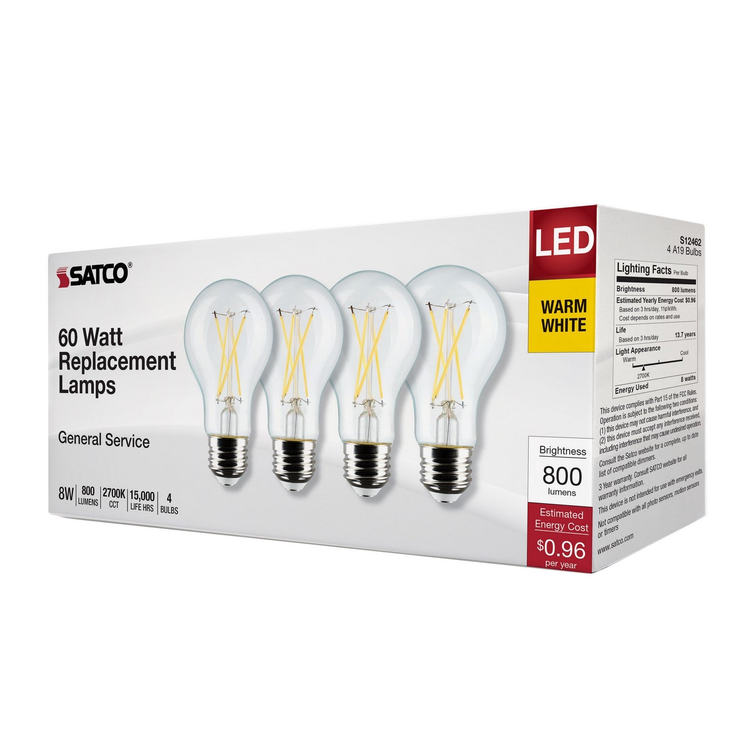 Satco - S12462 - Light Bulb - Clear