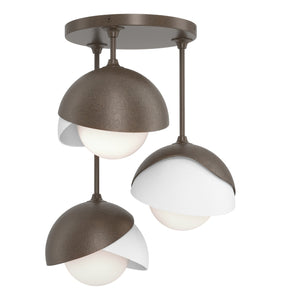 Hubbardton Forge - 121374-SKT-05-02-GG0711 - Three Light Semi-Flush Mount - Brooklyn - Bronze