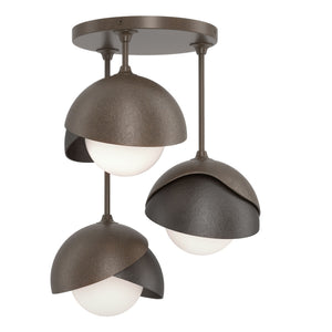 Hubbardton Forge - 121374-SKT-05-14-GG0711 - Three Light Semi-Flush Mount - Brooklyn - Bronze