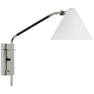 Visual Comfort Signature - AL 2020PN/BRT-WHT - LED Wall Sconce - Laken - Polished Nickel and Black Rattan