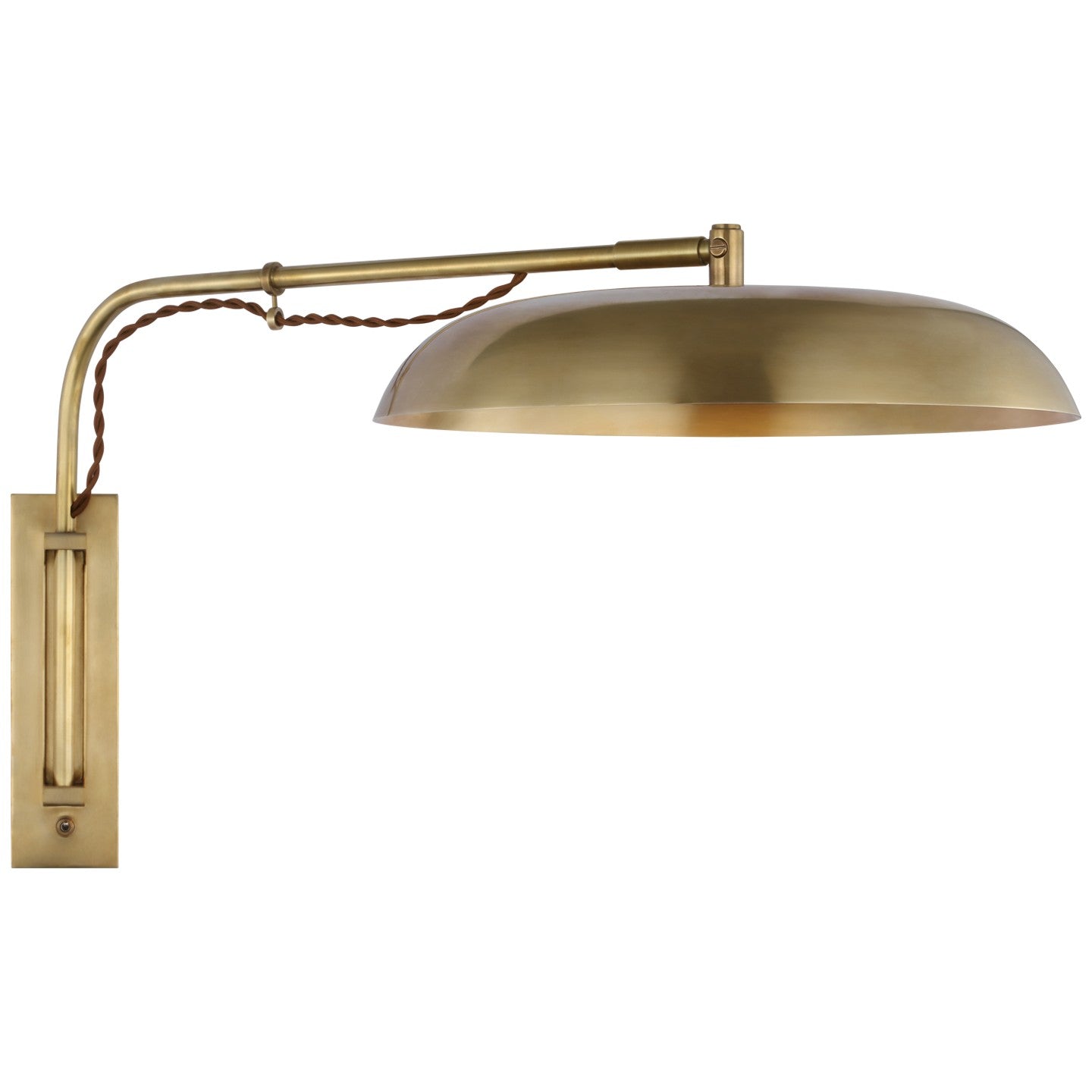 Visual Comfort Signature - AL 2040HAB/WHT-WG - LED Wall Sconce - Cyrus - Hand-Rubbed Antique Brass and White