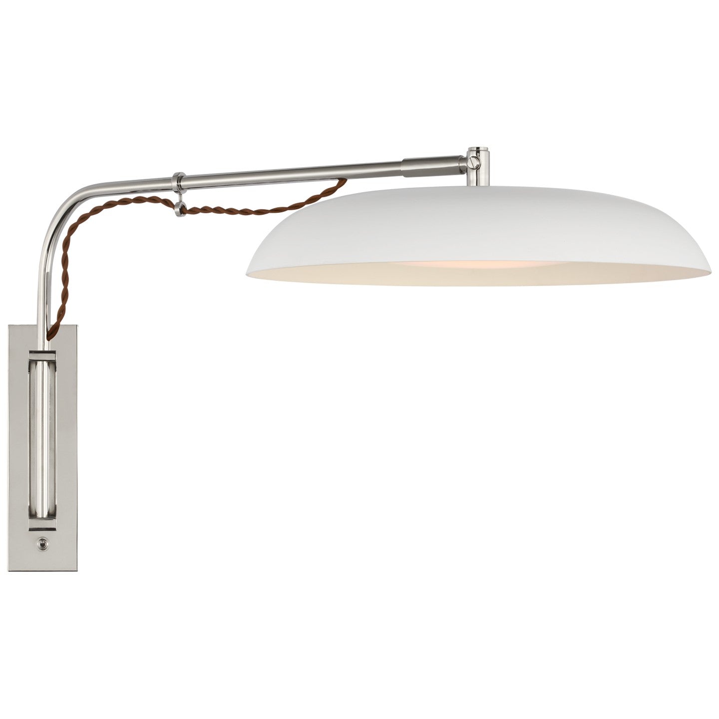 Visual Comfort Signature - AL 2040PN/WHT-WG - LED Wall Sconce - Cyrus - Polished Nickel and White