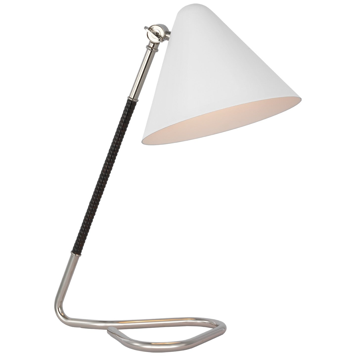 Visual Comfort Signature - AL 3020PN/BRT-WHT - LED Desk Lamp - Laken - Polished Nickel and Black Rattan