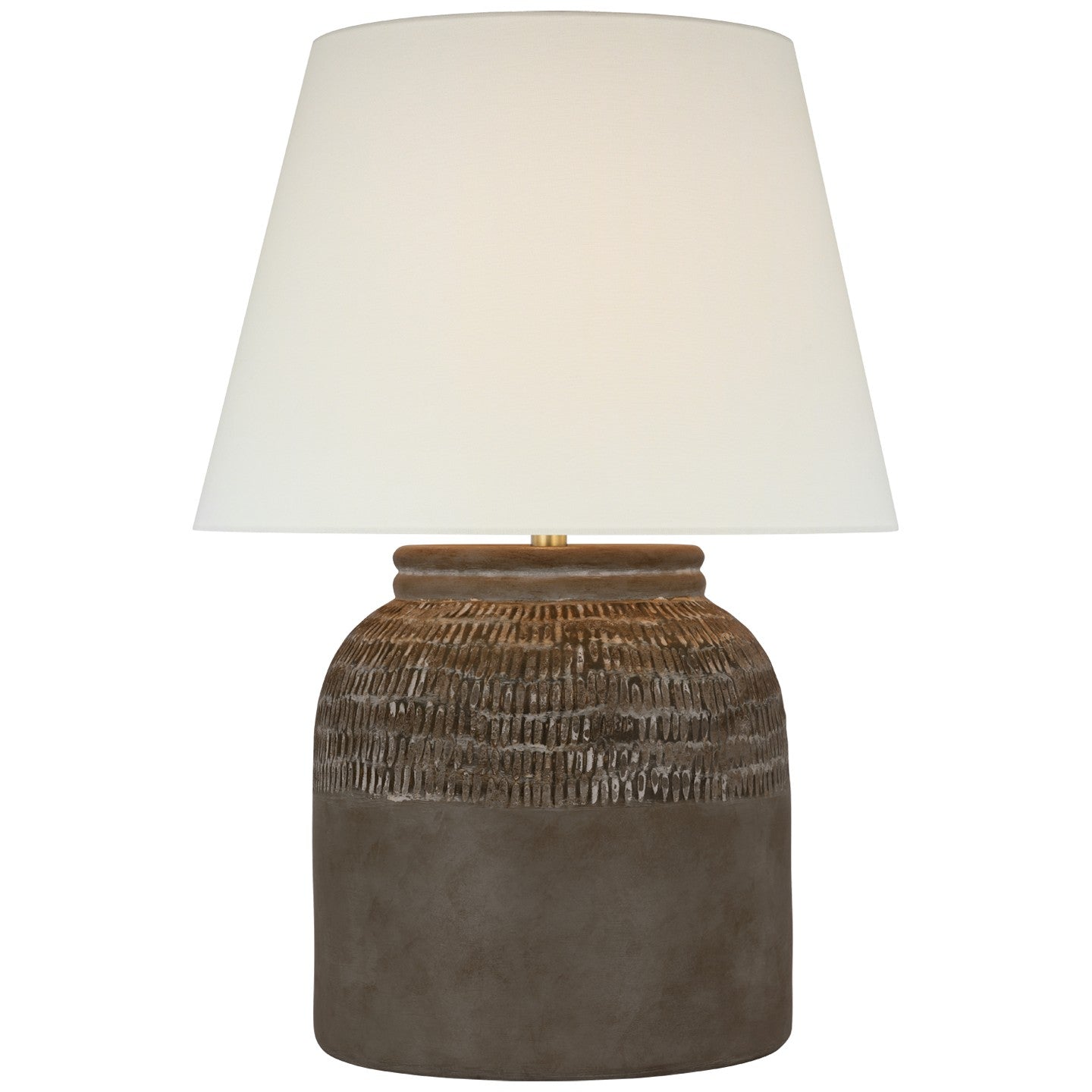 Visual Comfort Signature - AL 3610STG-L - LED Table Lamp - Indra - Silt Grey Ceramic