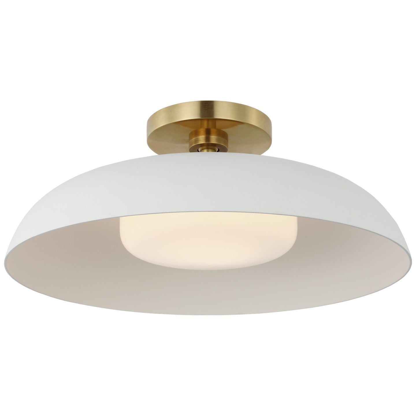 Visual Comfort Signature - AL 4040HAB/WHT-WG - LED Flush Mount - Cyrus - Hand-Rubbed Antique Brass and White